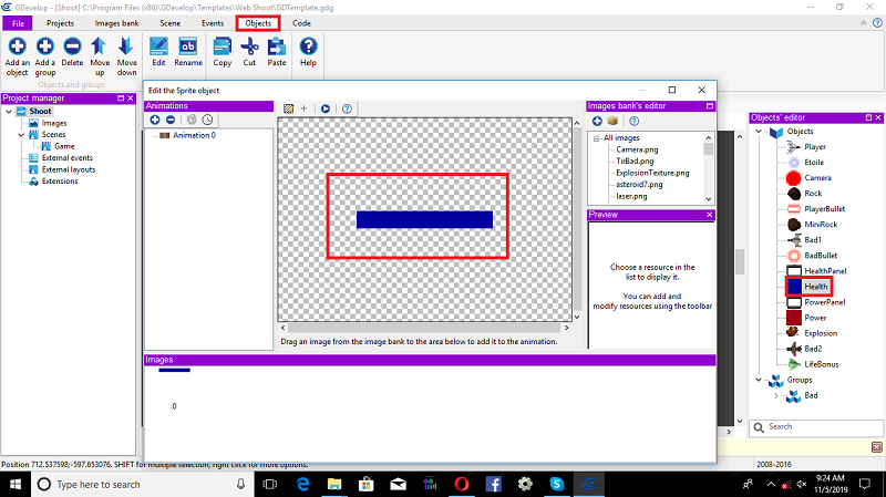 2D Air Force Combat Game Using gdevelop Engine
